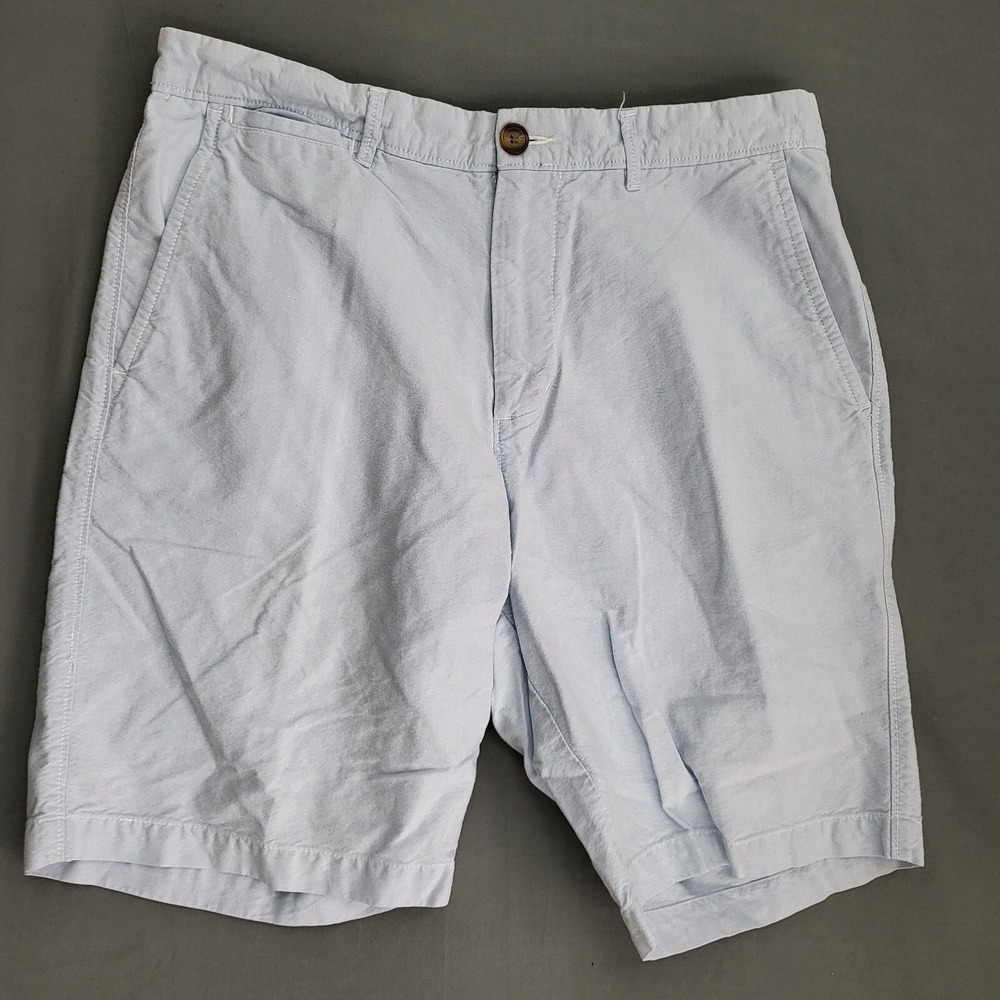 Merona Mens Light Blue Oxford Chino Shorts Size 30 Waist 9 Inseam Summer Casual